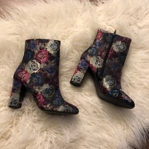 DUNE LONDON floral ankle booties